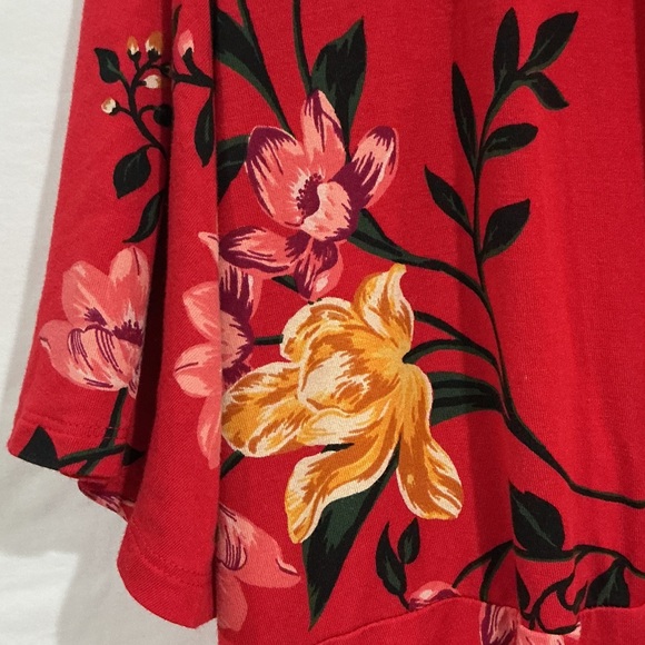 Old Navy Red and Yellow Floral Midi Dress - Picture 4 of 7